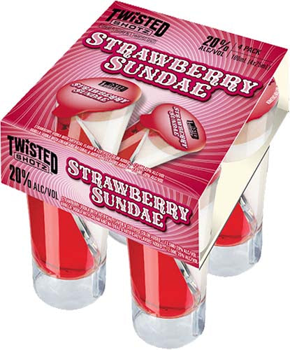 Twisted Shotz 'Strawberry Sundae' Strawberry & Vanilla Vodka Liqueur