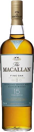 The Macallan 15 Year Old Fine Oak Single Malt Scotch Whiskey