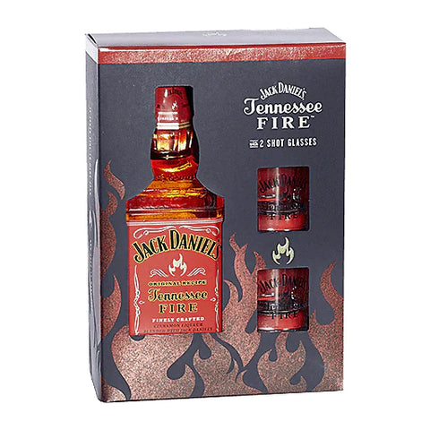 Jack Daniel's Tennessee Fire Cinnamon Liqueur With 2 Shot Glasses